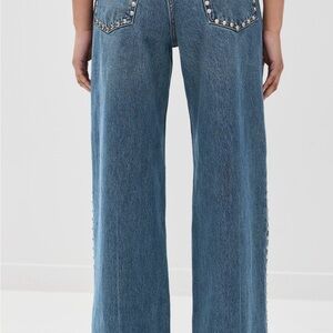 Reformation wide leg jeans in Chesapeake studded